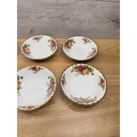 VINTAGE Royal Albert China Old Country Roses Desert Bowls 5.25” England ~6 Pc - Picture 3 of 9